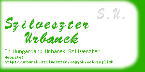 szilveszter urbanek business card